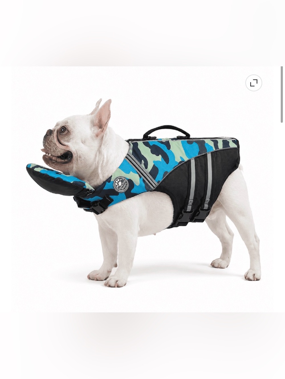 Blue Camo Dog Life Jacket Vest with Handle - Sierra Dog Supply - Large
